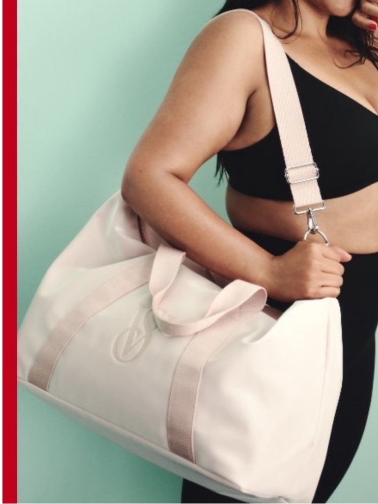 Victoria's Secret Blush Pink Travel Duffel With Adjustable Strap